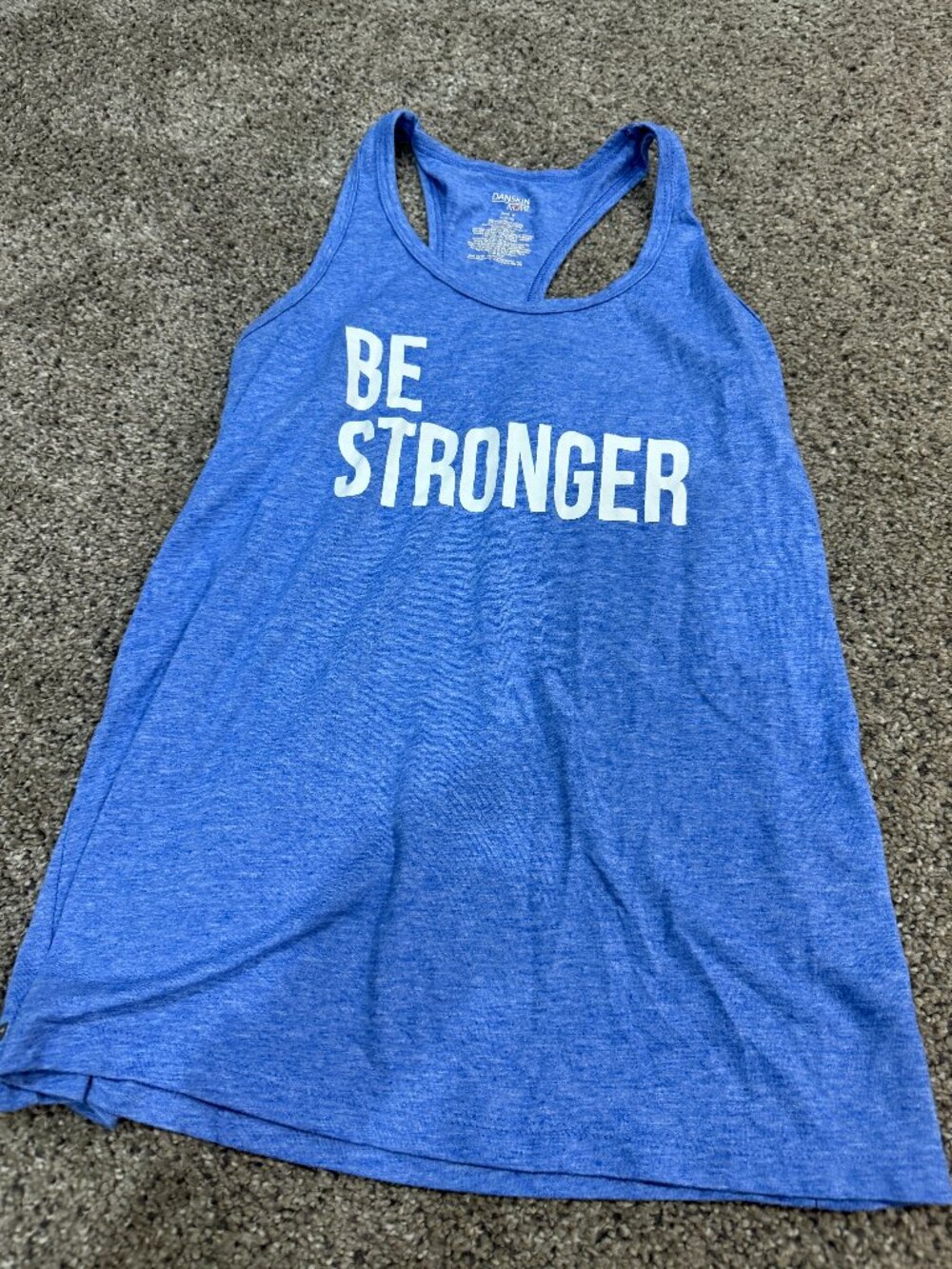 Danskin Now Women's Small Blue Racerback Tank Be Stronger